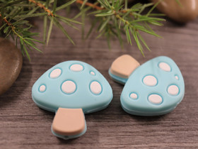 Silikonihelmi sieni, 29x28mm, turkoosi, 1kpl