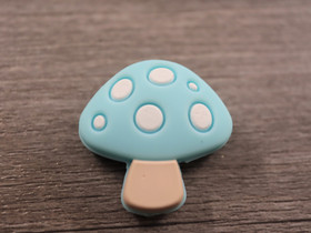Silikonihelmi sieni, 29x28mm, turkoosi, 1kpl