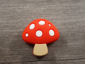 Silikonihelmi sieni, 29x28mm, punainen, 1kpl