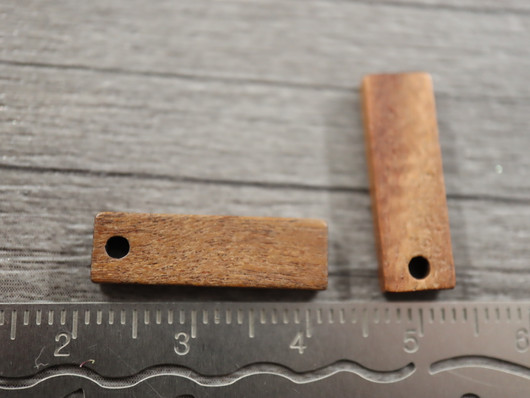 Puuriipus suorakulmio, 20x6.5mm, ruskea, 10kpl