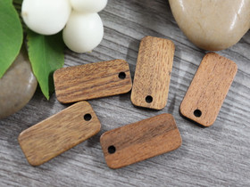 Puuriipus suorakulmio, 21x10mm, ruskea, 10kpl