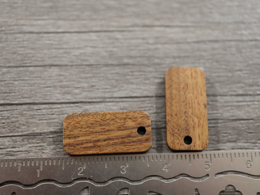 Puuriipus suorakulmio, 21x10mm, ruskea, 10kpl