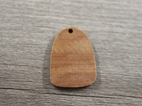 Puuriipus puoliovaali, 27.5x20mm, ruskea, 10kpl