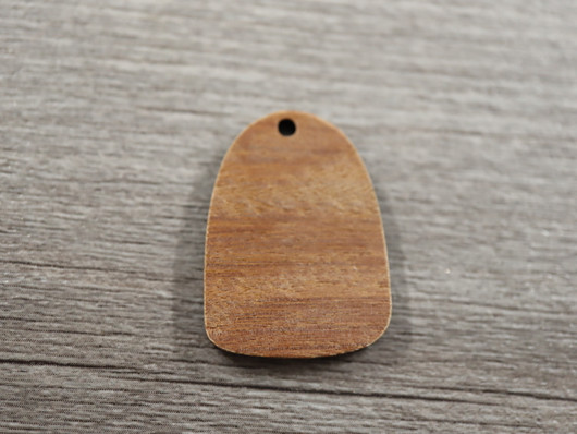 Puuriipus puoliovaali, 27.5x20mm, ruskea, 10kpl