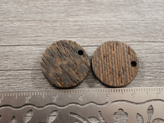 Puuriipus ympyrä, 19mm, ruskea, 10kpl