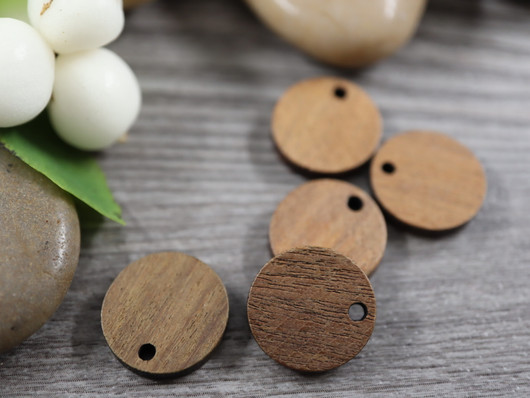 Puuriipus ympyrä, 14mm, ruskea, 10kpl