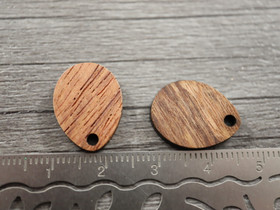 Puuriipus pisara, 18x13mm, ruskea, 10kpl