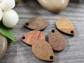 Puuriipus pisara, 17x11mm, ruskea, 10kpl