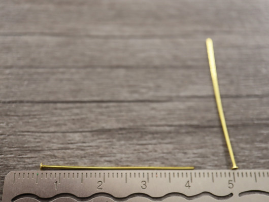 Korupiikki tasapää, 35x0.7mm, 16K kulta/rst, 50kpl