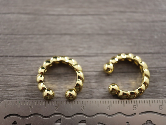 Rustokorvakoru/ ear cuff, 19x4mm, 18K/kulta, 1pari