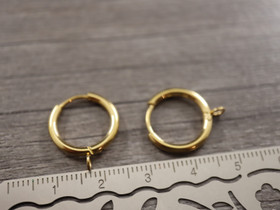 Korvakorurengas lenkillä huggie, 19x16x2mm, kulta/rst, 1pari