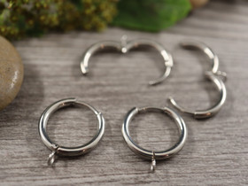 Korvakorurengas lenkillä huggie, 19x16x2mm, rst, 1pari