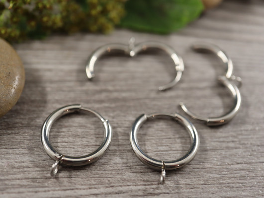 Korvakorurengas lenkillä, 19x16x2mm, rst, 1pari