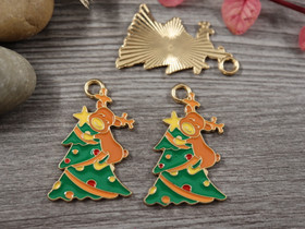 Kuusi ja pororiipus, 33x22mm, moniväri, 1kpl