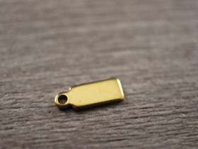 Suorakulmioriipus, 11x4mm, kulta/rst, 1kpl