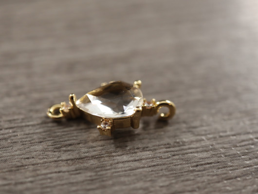 Strassiriipus/linkki pisara, 20x10mm, vaaleakulta, 1kpl