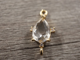 Strassiriipus/linkki pisara, 20x10mm, vaaleakulta, 1kpl