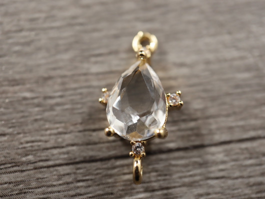 Strassiriipus/linkki pisara, 20x10mm, vaaleakulta, 1kpl