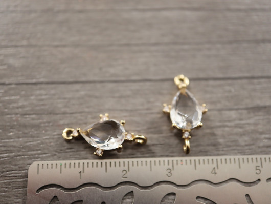 Strassiriipus/linkki pisara, 20x10mm, vaaleakulta, 1kpl