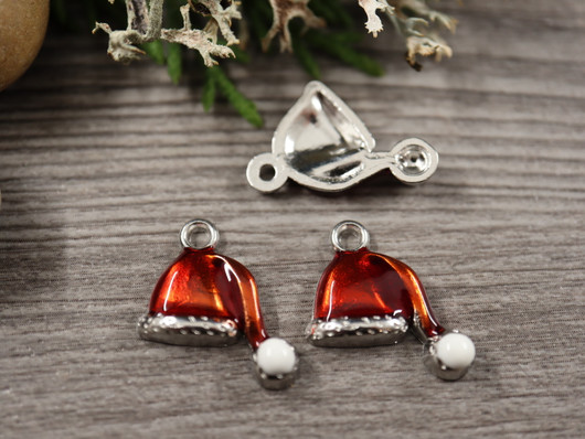 Jouluhatturiipus, 17x17mm, moniväri, 1kpl