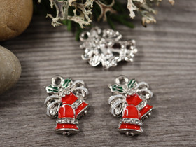 Joulukelloriipus, 21x15mm, moniväri, 1kpl