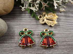 Joulukelloriipus, 16x13mm, moniväri, 1kpl