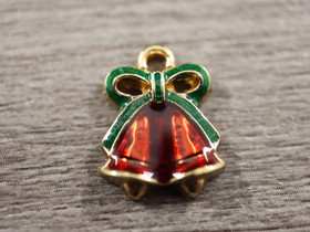 Joulukelloriipus, 16x13mm, moniväri, 1kpl