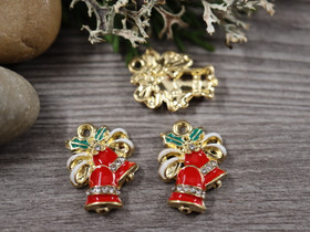 Joulukelloriipus, 21x15mm, moniväri, 1kpl