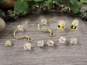 Korvakorun tausta, 4.5x5mm, 18K kulta/ rst, 10kpl