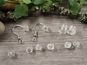 Korvakorun tausta, 4.5x5mm, rst, 10kpl