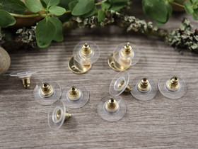 Korvakorun tausta 11.5x7mm, kulta/rst, 10kpl