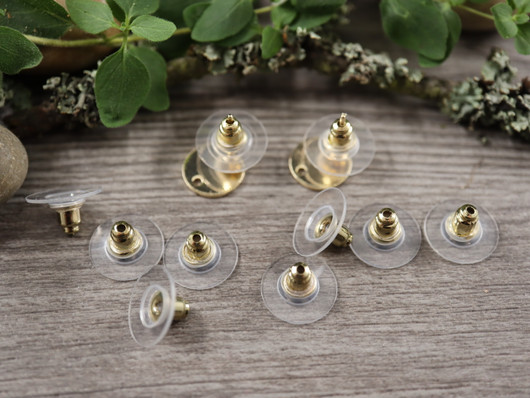 Korvakorun tausta 11.5x7mm, kulta/rst, 10kpl