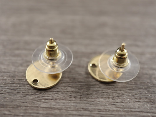 Korvakorun tausta 11.5x7mm, kulta/rst, 10kpl