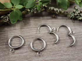 Korvakorurengas lenkillä huggie , 17x14x2mm, rst, 1pari