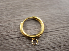 Korvakorurengas lenkillä huggie, 17x14x2mm, 18K kulta/ PVD/ rst, 1pari