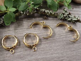 Korvakorurengas huggie, 16x4mm, 24K kulta/rst, 1pari