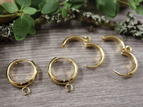 Korvakorurengas huggie, 16x4mm, 24K kulta/rst, 1pari