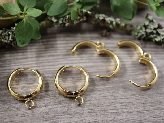 Korvakorurengas huggie, 16x4mm, 24K kulta/rst, 1pari