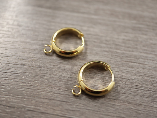 Korvakorurengas huggie, 16x4mm, 24K kulta/rst, 1pari