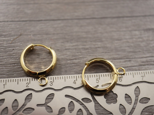 Korvakorurengas huggie, 16x4mm, 24K kulta/rst, 1pari