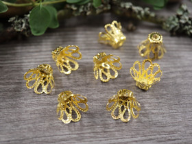 Helmihattu filigraani, 11x8mm, kulta, 10kpl