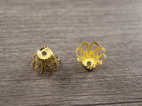 Helmihattu filigraani, 11x8mm, kulta, 10kpl