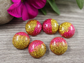 Kapussi loiste, 12mm, pinkki/kulta, 1kpl