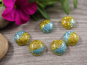 Kapussi loiste, 12mm, turkoosi/kulta, 1kpl