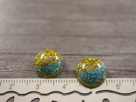 Kapussi loiste, 12mm, turkoosi/kulta, 10kpl