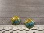 Kapussi loiste, 12mm, turkoosi/kulta, 10kpl
