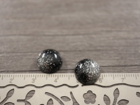 Kapussi loiste, 12mm, musta/hopea, 1kpl