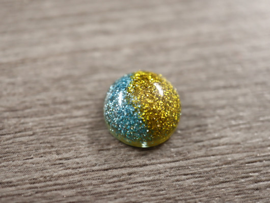 Kapussi loiste, 12mm, turkoosi/kulta, 10kpl