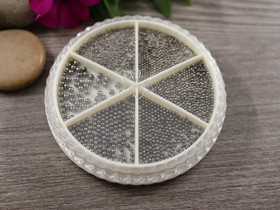 Metallihelmi rasia, erikokoisia, gunmetal, 1kpl