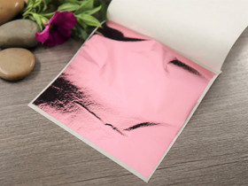 Lehtimetalli-arkki, 9x8cm, vaaleanpunainen, 10arkkia